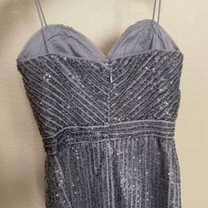 Aidan Mattox Silver formal dress